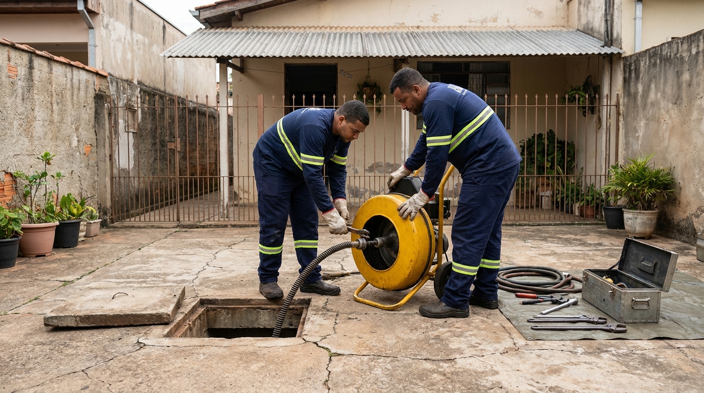 Desentupimento de esgoto em Campos dos Goytacazes‑RJ